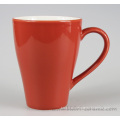 12oz Elegant Design Two Tone Red Color Glazed Logo Decal Decorative Ceramic Mugs Bulk China